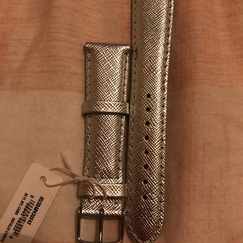 20mm Michele chrome silver watch band